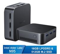 Blackview MP80 Mini PC - RAM 16 Go Stockage 512 Go M.2 SSD, Windows 11 Pro, WiFi 2.4G+5G, Intel Alder Lake N95, 3.40 GHz - Noir