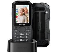 Blackview N1000 Téléphone Mobile pour Personne Agée,Écran 2,4"" ROM 4 Go 3300mAh Double SIM 4G GPS LampeSmart KaiOS - Noir