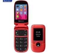 Blackview N2000 Téléphone Portable à Clapet Senior Débloqué avec Grand Écran 2,8 pouces,1500 mAh,Radio FM,Double SIM 4G - Rouge