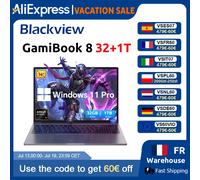 Blackview Ordinateur portable GamiBook 8 AMD R7 7735HS 16 pouces 5000 mAh 16 Go de RAM LPDDR5 512 Go de ROM Windows 11 Pro BT5.2 Wifi 6 Clavier rétroéclairé GamiBook 8 32+1TB