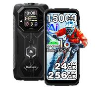 Blackview ROCK 1 Téléphone Portable Incassable Double Écran 6.56"" 24Go+256Go 15000mAh Android 16 NFC,Dual SIM - Noir