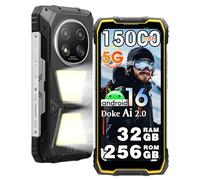 Blackview ROCK 2 Pro 5G Téléphone Portable Incassable, 32Go+256Go Android 16 Téléphone, Lampe camping 400Im, 6,67"FHD+120Hz, 15000mAh Smartphone Incassable, 16MP+13MP, IP69K/WiFi 5/NFC/OTG/GPS, Orange