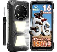 Rock 2 Pro Téléphone Incassable,Android 16 Smartphone Incassable 5G 32Go+256Go,6.67" 120Hz 15000mAh IP69K,16MP+13MP AI Camera,NFC,OTG,GPS,Gemini