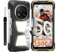 Rock 2 Pro Téléphone Incassable,Android 16 Smartphone Incassable 5G 32Go+256Go,6.67" 120Hz 15000mAh IP69K,16MP+13MP AI Camera,NFC,OTG,GPS,Gemini