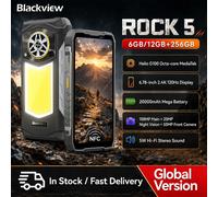 Blackview ROCK 5 Smartphone Robuste Android 16 Écran 6.78'' 2.4K Lanterne de Camping 20000mAh 108MP NFC Téléphone Mobile 12GB 256GB Black