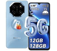 BLACKVIEW SHARK 6 5G Smartphone Android 15 Téléphone Portable Pas Cher,12Go+128Go,6.88'' HD,120Hz,5000mAh,16+8MP, Dual SIM,NFC,Bleu