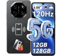 Blackview Shark 6 Smartphone 5G Android 15 Telephone Portable, 6.88'' HD 120Hz Smartphone Pas Cher 12GB+128GB, Unisoc T8100, 5000mAh, 16+8MP, Téléphone Portable 5G Dual SIM/OTG/NFC/Face ID/Fingerprint