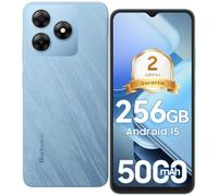 Blackview Smartphone Android 14(2025), 256Go + 12(4+8) Go, 2To TF, 6,56" 90 Hz, Téléphone Portable Octa-Core, 5000 mAh, Fingerprint/Face ID/FM/OTG/GPS/Prise Jack 3,5 mm/Double SIM