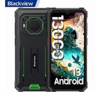 Blackview BV6200 Téléphone Portable Incassable 13000mAh Android 13 6,56"" 8Go+64Go 8MP+13MP Face ID,3 Emplacements pour cartes -Vert