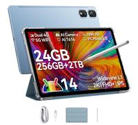 Blackview Tab 16 Pro Gaming tablet 11", 16(8+8) GB RAM + 256GB ROM(1TB TF), octa-core tablet with Android 14, 8MP+13MP, 7700mAh/4G, with stylus, blue