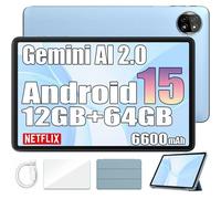 Blackview Tab 20 Wifi Tablette Tactile Google Gemini AI 2.0, 10.1" Android 15 2.4G+5G Wifi, 12 Go+64 Go-SD 2 To 6600mAh - Bleu