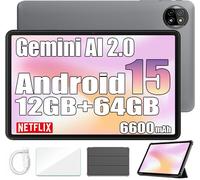 Blackview Tab 20 Wifi Tablette Tactile Google Gemini AI 2.0, 10.1" Android 15 2.4G+5G Wifi, 12 Go+64 Go-SD 2 To 6600mAh - Gris