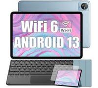 Tab 30 WiFi Tablette Tactile 10.1 HD+ IPS Android 13Go WiFi 6, RAM 6 Go ROM 64 Go/SD 128 To 5100mAh Bleu Avec Clavier K1