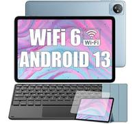 Tab 30 WiFi Tablette Tactile 10.1 HD+ IPS Android 13Go WiFi 6, RAM 6 Go ROM 64 Go/SD 128 To 5100mAh Bleu Avec Clavier K1