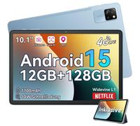 Blackview Tab 60 Pro 10" Blau Tablet Dual 4G SIM, Android 15, 12GB RAM + 128GB ROM/2TB, Unisoc T606 Octa-core, incl. Stift/Hülle