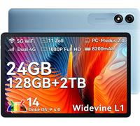Blackview Tab 90 Tablet 11 Inch, Android 14 Tablet, 24GB RAM+128GB ROM(2TB TF), 4G Dual SIM , Gaming Tablet 8200mAh Battery, Dual Camera, Widevine L1