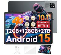 Blackview Tablette Android 15 Tab 60 Pro, 12 Go de RAM + 128 Go de ROM/2 to de TF, Tablette 10 Pouces avec Widevine L1, Tablette Gaming Octa-Core Unisoc T606, SIM 4G, 5G WiFi, 7700 mAh, GPS