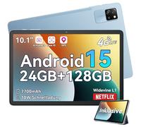 Blackview Tab60 Pro Tablette Android 15 10 Pouces, 24 Go RAM + 128 Go de ROM (2 to TF), 4G LTE+5G WiFi, Tablette PC, Octa Core, 7700 mAh, Widevine L1 HD, Face ID/GMS/GPS