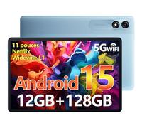 Blackview Tab90 Tablette WiFi Android 15 11", 12 (4 + 8 extension) Go de RAM 128 Go d'espace de stockage (2 To TF), grand écran Widevide L1, Octa-core T606, batterie 8200 mAh, WiFi 5G, double caméra