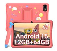 Blackview TabA7 Tablette enfants 10" écran HD+, 5(3+2) Go RAM 64 Go ROM WiFi Tablette enfants avec étui, 6580 mAh Appareil photo 5 MP+2 MP 1280x800, rose