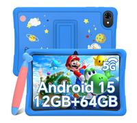 Blackview TabA7 Tablette enfants 10" écran HD+, 5(3+2) Go RAM 64 Go ROM WiFi Tablette enfants avec étui, 6580 mAh Appareil photo 5 MP+2 MP 1280x800, bleu