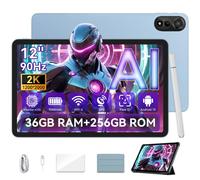 Blackview Tablet Mega2wifi, 12 pouces, 2K, FHD, 36(12+24)GB+256GB-Blue, Android 15, stylo pour tablette inclus, housse de protection, 2000*1200, 9000mAh, Gemini AI