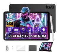 Blackview Tablet Mega2wifi, 12 pouces, 2K, FHD, 36(12+24)GB+256GB-Grey, Android 15, stylo pour tablette inclus, housse de protection, 2000*1200, 9000mAh, Gemini AI