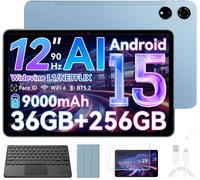 Blackview Tablette 12,1" 2,5K 90Hz Top 3 IA Modèles Android 15 36 Go + 256 Go/SD 2 To, 8800mAh(33W), 50 MP Bleu Avec Clavier K1