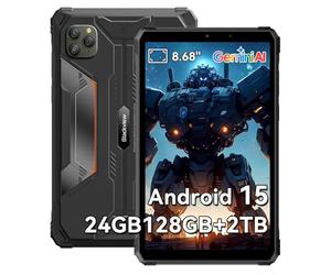 Blackview Tablette Incassable 8.68 Pouces Android 15 GeminiAI, 24 Go RAM + 128 Go ROM + 2 TB TF Active 5 Tablette Durcie Dual 4G SIM/IPS 90 Hz/AI Camera/NFC/Face ID/GPS Rugged Tablet