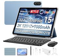 Blackview Tablette Mega2 Android 15 12 Pouces, 36 Go de RAM + 256 Go de ROM, Tablette de Jeu 2K FHD avec Clavier, Souris, Stylet et écouteurs, 4G LTE + 5G WiFi, 9000 mAh, WideVine L1