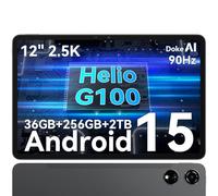 Blackview Tablette Mega3 12 Pouces 90 Hz Android 15 Grand écran 2,5K FHD, Puce AI G100 6 nm, 36 Go de RAM+256 Go de ROM (2 To TF) Tablette PC 5G WiFi+4G LTE/8800 mAh/50 MP+13 MP/Widevine L1/BT/Face ID