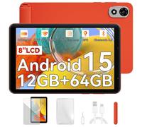 Blackview Tablette ZENO 1 8"" FHD AI x Android 15, RAM 12 Go ROM 64 Go/SD 2 To, 6000mAh Widevine L1 1080P WPS, Dual SIM - Orange