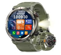Blackview W50 Pro Montre Connectée Homme Femme, 960 mAh, Tacile 1.45"", Appel Bluetooth, Lampe de poche à LED, Analyse Sommeil, Vert