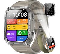 Blackview W60 Montre Connectée Homme, Fonction Ilumination, Double Bracelets, Écran 1.39" TFT, Cardiofréquence/SPO2 à 24 Heures, Analyse Sommeil, 100 Modes de Sport, pour Android/iOS (Kakhi)