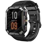 Blackview W70 Pro Montre Connectée Robuste Bluetooth 900mAh,1.45" étanche Smartwatch avec LED Lamp,Boussole - Noir