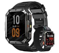 Blackview W70 Pro Montre Connectée Robuste Bluetooth 900mAh,1.45" étanche Smartwatch avec LED Lamp,Boussole - Noir