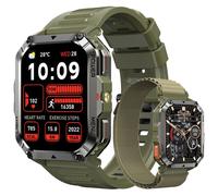 Blackview W70 Pro Montre Connectée Robuste Bluetooth 900mAh,1.45" étanche Smartwatch avec LED Lamp,Boussole - Vert