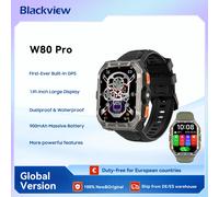 Blackview W80 PRO montre intelligente robuste extérieure, montre intelligente de position GPS, écran 1.91 pouces, 900 mAh avec lampe de poche, moniteur de fréquence cardiaque Khaki