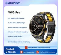 Blackview W90 Pro Smartwatch 1.43 "AMOLED affichage, appels Bluetooth, moniteur de fréquence cardiaque, 900 mAh/20 jours en veille, montre intelligente pour hommes Silver