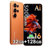 Blackview Wave 10 Smartphone Pas Cher, 32 Go+128 Go/2 to Android 16 Telephone Portable Écran 6.88" HD+120Hz, 32MP+13MP, 5000mAh, Octa Core, 4G Double SIM Débloqué,WiFi 5/OTG/FM/Empreinte,Orange