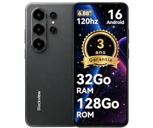 Blackview Wave 10 Téléphone Portable Pas Cher Android 16 Smartphones,6.88",32Go+128Go/2To, 32MP+13MP, 5000mAh,Smartphon 4G Dual SIM, Telephone WiFi 5G/GPS/IP54/3 Card Slots/3.5mm/FM/3Ans Garantie