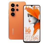 Blackview Wave 10C Android 16 Smartphone Pas Cher, 16Go + 32Go/2To, Telephone Portable Écran 6.88" HD+, 5000mAh, 32MP+13MP, Octa Core, 4G LTE Double SIM Débloqué, WiFi 5/OTG/FM/Empreinte/Coque, Orange