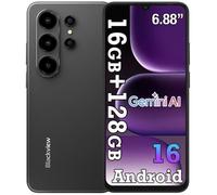 Blackview WAVE 10C Smartphone 6.88"" Écran 16Go(4+12) + 128Go/jusqu'à 1To 5000mAh Android 16 32MP Téléphone 4G Double Sim GPS - Noir