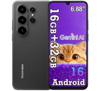 Blackview WAVE 10C Smartphone 6.88"" Écran 16Go(4+12) + 32Go/jusqu'à 1To 5000mAh Android 16 32MP Téléphone 4G Double Sim GPS - Noir