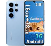 Blackview WAVE 10C Smartphone 6.88"" Écran 16Go(4+12) + 32Go/jusqu'à 1To 5000mAh Android 16 32MP Téléphone 4G Double Sim GPS - Bleu