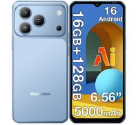BLACKVIEW WAVE 7C Smartphone 6.56"" 16Go + 128Go/jusqu'à 2To 5000mAh Android 16 32MP Téléphone Portable 4G Double Sim GPS - Bleu
