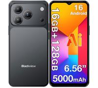 BLACKVIEW WAVE 7C Smartphone 6.56"" 16Go + 128Go/jusqu'à 2To 5000mAh Android 16 32MP Téléphone Portable 4G Double Sim GPS - Noir