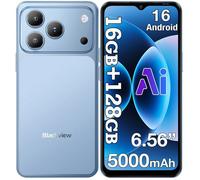 BLACKVIEW WAVE 7C Smartphone 6.56"" 16Go(4+12) + 128 Go/jusqu'à 2To 5000mAh Android 16 32MP Téléphone portable 4G Double Sim GPS Bleu