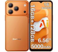 BLACKVIEW WAVE 7C Smartphone 6.56"" 16Go(4+12)+ 128Go/jusqu'à 2To 5000mAh Android 16 32MP Téléphone portable 4G Double Sim GPS Orange