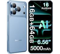 BLACKVIEW WAVE 7C Smartphone 6.56"" 16Go + 64 Go/jusqu'à 2To 5000mAh Android 16 32MP Téléphone 4G Double Sim GPS - Bleu